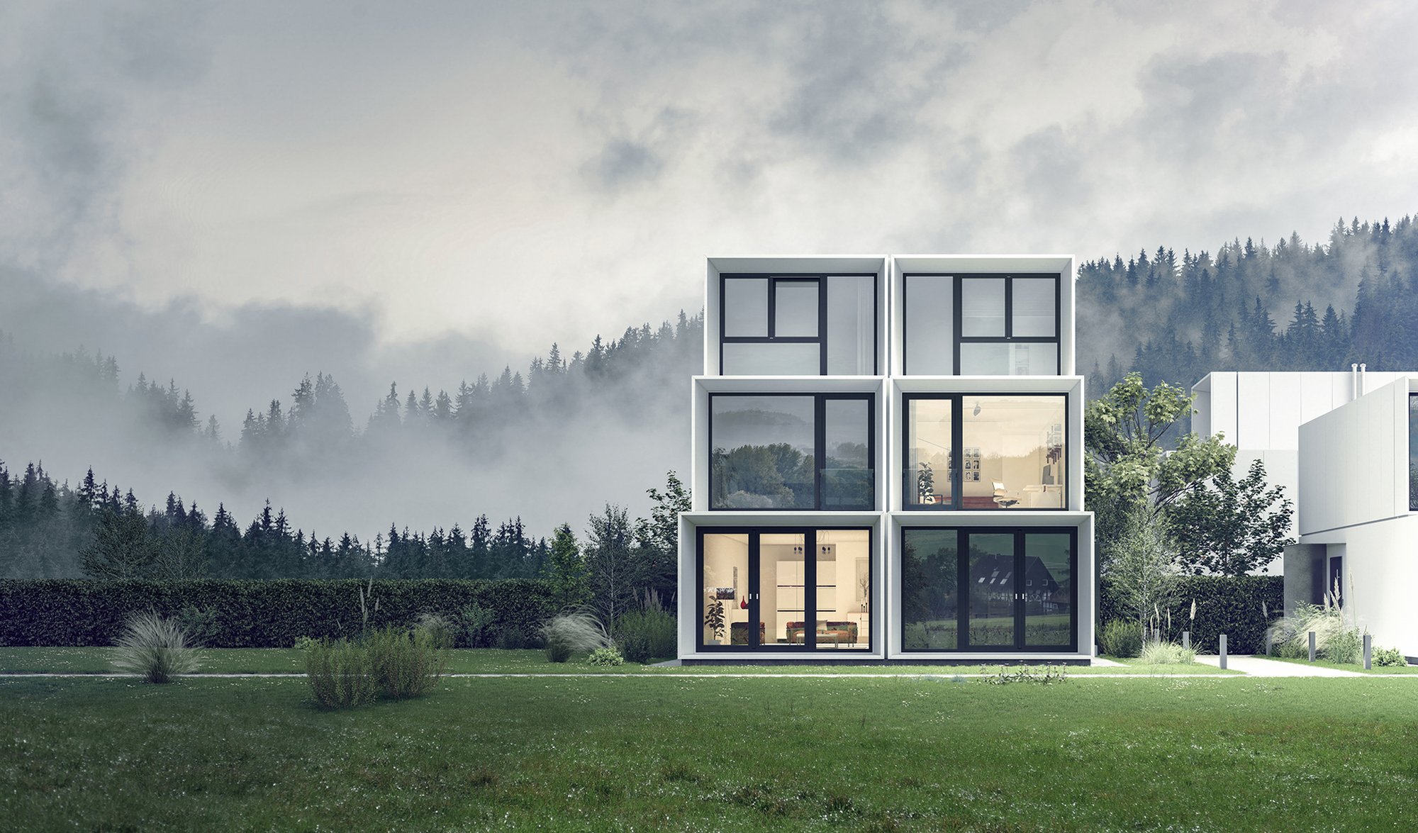 Modernes Wohnhaus mit Salamander PVC-Fenstern